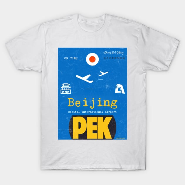 PEK airport Beijing China T-Shirt by Woohoo